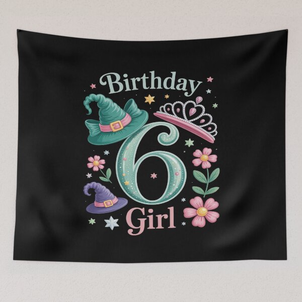 Item preview, 6th Birthday Witch Pink And Green 6 Year Old Birthday Girl designed and sold by Tatianamiobi.
