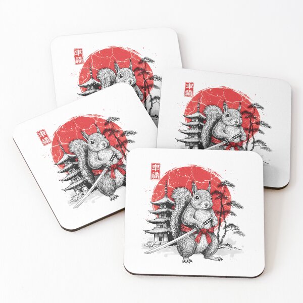 Item preview, Samurai Squirrel with Katana and Red Sun – Japanese Warrior Art designed and sold by KArtcore.