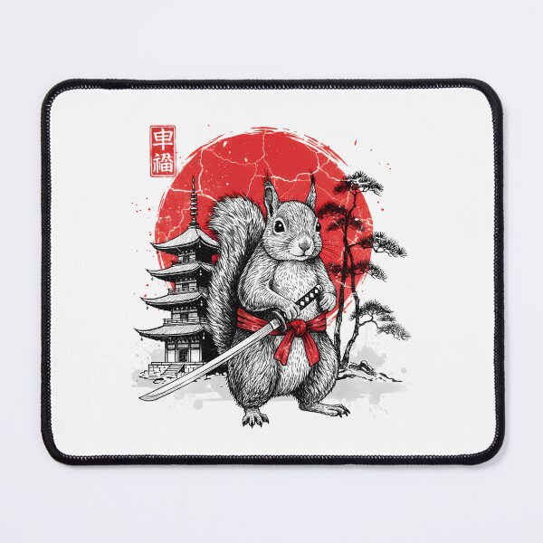 Item preview, Samurai Squirrel with Katana and Red Sun – Japanese Warrior Art designed and sold by KArtcore.