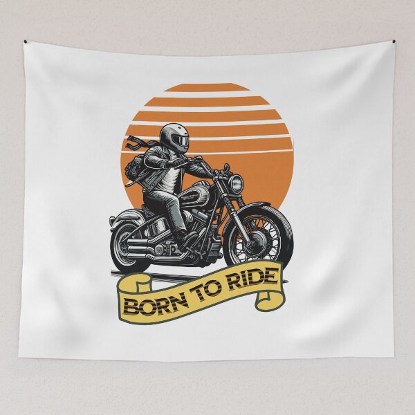 Item preview, Born to Ride – Retro Motorcycle Adventure Art designed and sold by denip.