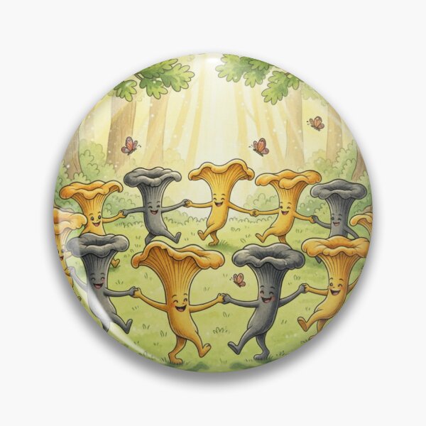 Item preview, Mushroom medley - a round of chanterelles and black trumpets designed and sold by Tresorsdesbois.