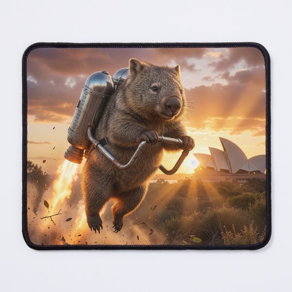 Item preview, Wombat Taking off in Vintage Jetpack designed and sold by Tridentulus.