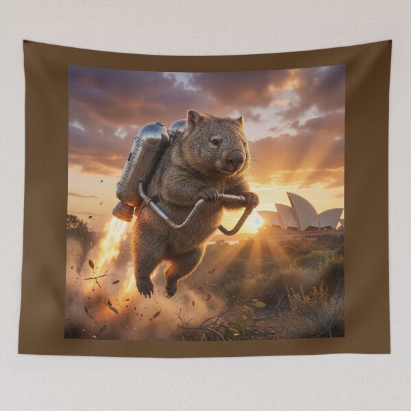 Item preview, Wombat Taking off in Vintage Jetpack designed and sold by Tridentulus.