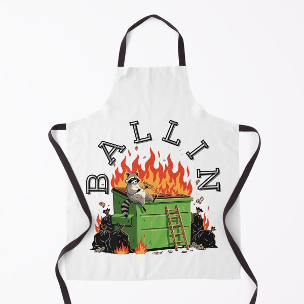 Item preview, Ballin’ Raccoon Shirt – Funny Dumpster Fire Cartoon Animal Meme Tee designed and sold by JustFunnyStuff.