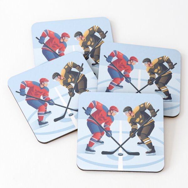 Item preview, Heated Rivalry Hockey Illustration – Intense Faceoff Sports Wall Art designed and sold by AbstractAuraArt.