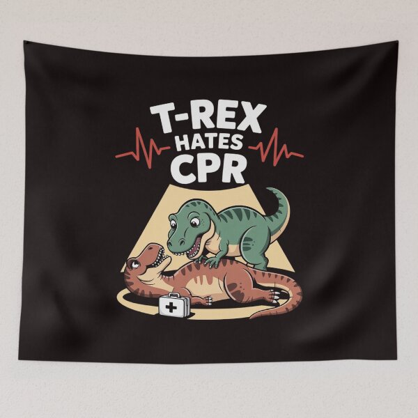 Item preview, T-Rex Hates CPR Dinosaur Extinction Pun Nurse designed and sold by lavethediso.