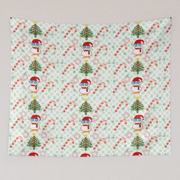 Item preview, Cute Christmas Penguin Seamless Pattern – Holiday Candy Cane & Tree Design designed and sold by HopeAndHustle.