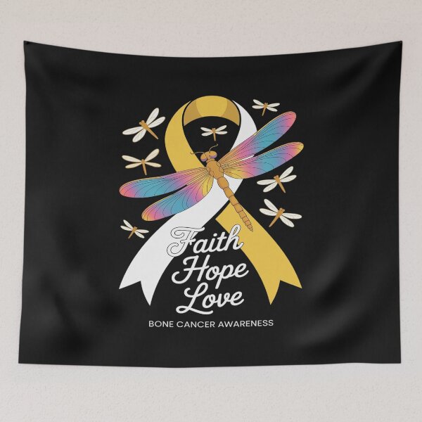 Item preview, Faith Hope Love Bone Cancer Awareness Dragonfly designed and sold by AvagondaMind.