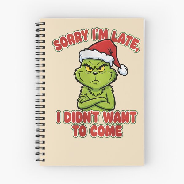 Item preview, Funny Grumpy Green Christmas T-Shirt - Sorry I’m Late I Didn’t Want to Come - Sarcastic Holiday Character Santa Hat Shirt - Mood Christmas Vector Graphic Tee designed and sold by ZyxDes.