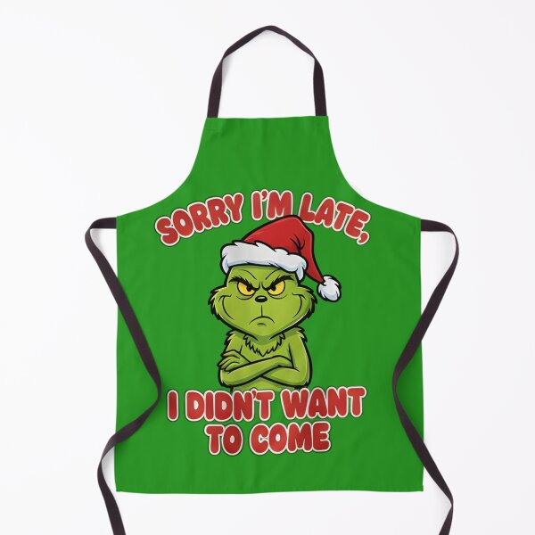 Item preview, Funny Grumpy Green Christmas T-Shirt - Sorry I’m Late I Didn’t Want to Come - Sarcastic Holiday Character Santa Hat Shirt - Mood Christmas Vector Graphic Tee designed and sold by ZyxDes.
