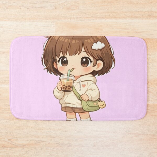 Item preview, Cozy Korean Chibi Girl with Bubble Tea | Cute Pastel Aesthetic Art designed and sold by KryaArts27.