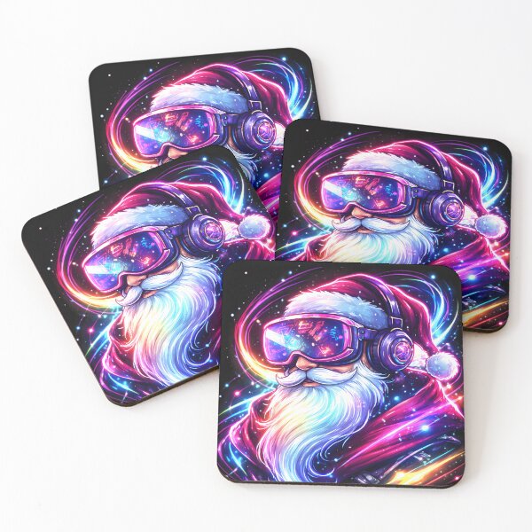 Item preview, Neon Gamer Santa RGB Glow | Cyberpunk Christmas Art for Gamers designed and sold by SoulenCify.