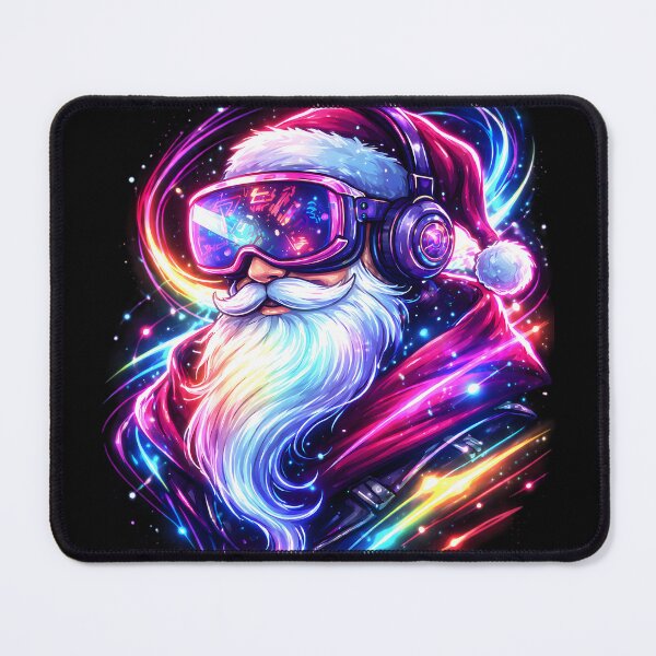 Item preview, Neon Gamer Santa RGB Glow | Cyberpunk Christmas Art for Gamers designed and sold by SoulenCify.