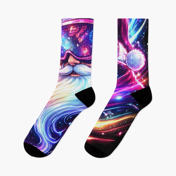 Item preview, Neon Gamer Santa RGB Glow | Cyberpunk Christmas Art for Gamers designed and sold by SoulenCify.