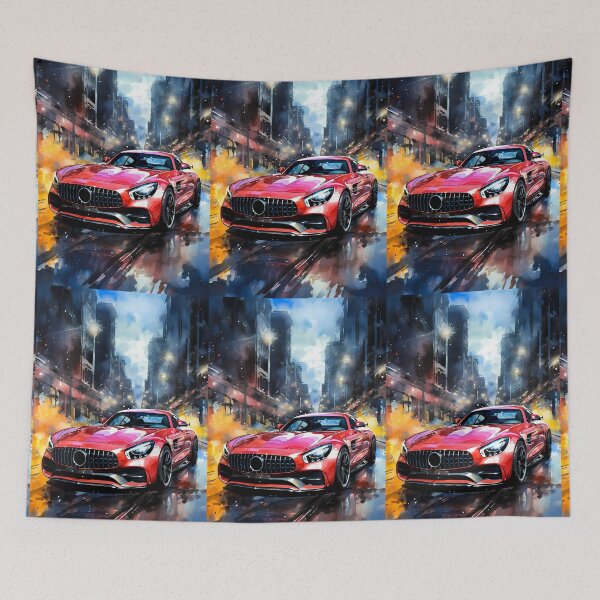 Item preview, Powerful grand tourer idling amid smoky downtown traffic designed and sold by RevUpDesign.