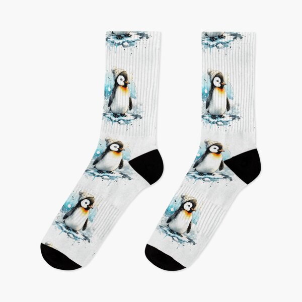 Item preview, Cute Watercolor Penguin in Knit Beanie designed and sold by BigBlueArt.