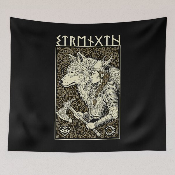 Item preview, Viking Woman Strength Wolf Spirit Female Norse Mythology designed and sold by GrandeDuc.