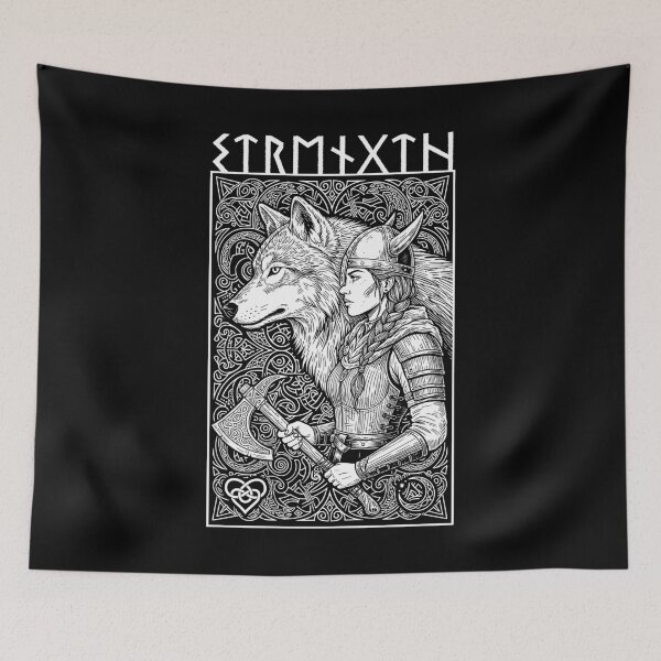 Item preview, Viking Woman Strength Wolf Spirit Female Norse Mythology designed and sold by GrandeDuc.