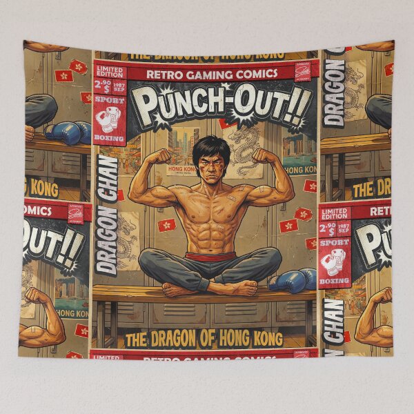 Item preview, Punch Out Dragon Chan Comic Cover Retro Gaming Art  designed and sold by Back2Collage.