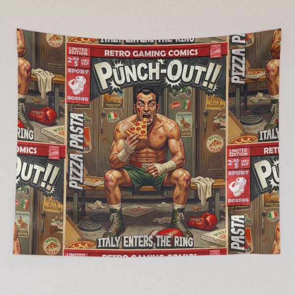 Item preview, Punch Out Pizza Pasta Comic Cover Retro Gaming Art  designed and sold by Back2Collage.