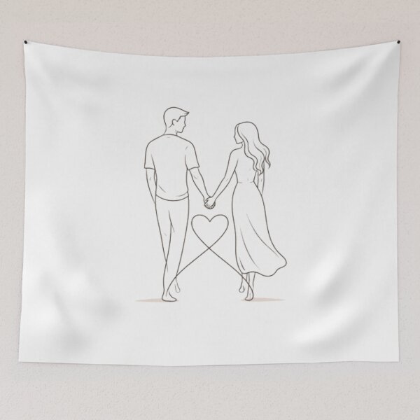 Item preview, Minimalist romantic couple – modern line art illustration designed and sold by JonathanP514.