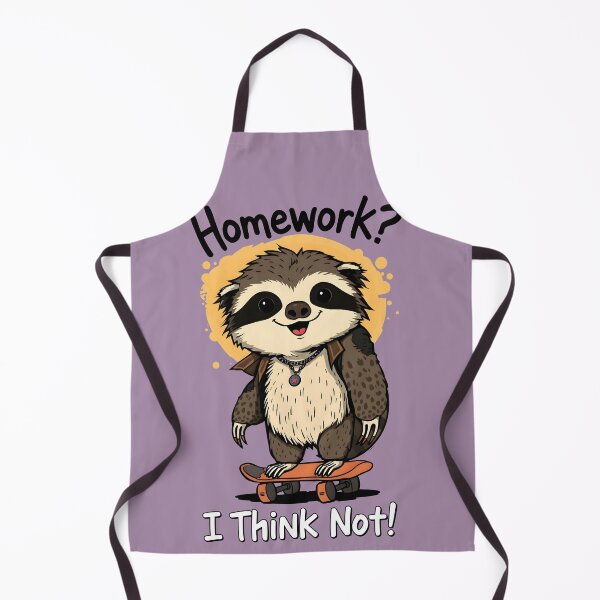Item preview, Homework I Think Not Sloth Skateboard Rebel designed and sold by Amplify-n-Co.