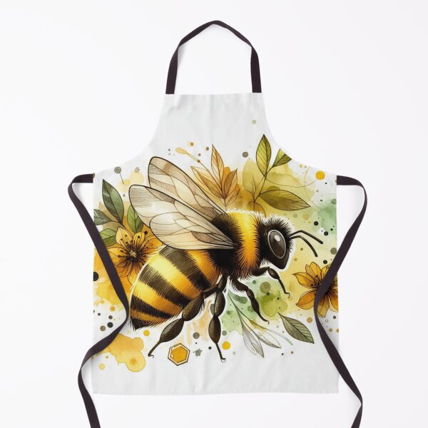 Item preview, Watercolor Bumblebee with Wildflowers and Honeycomb designed and sold by BigBlueArt.