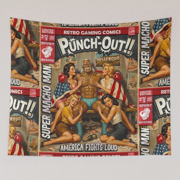 Item preview, Punch Out Super Macho Man Comic Cover Retro Gaming Art  designed and sold by Back2Collage.