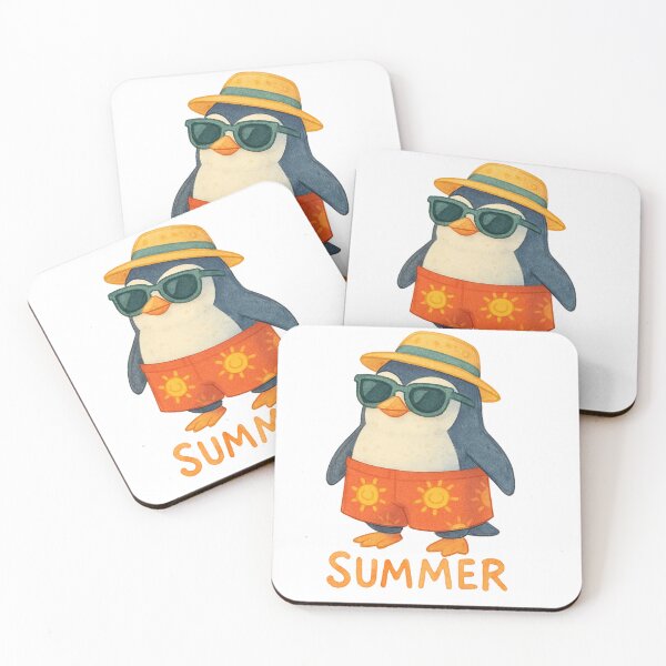 Item preview, Cute Summer Penguin with Sunglasses and Straw Hat designed and sold by BigBlueArt.
