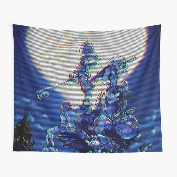 Kingdom Hearts Chess Pattern Black and White Tapestry for Sale by