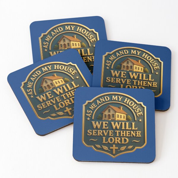 Item preview, As for Me and My House, We Will Serve the Lord – Powerful 3D Christian Faith Label, designed and sold by PaintMeWorld.