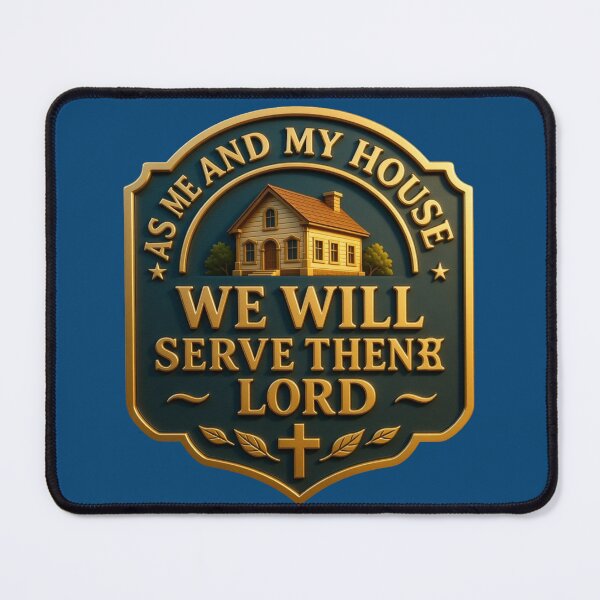 Item preview, As for Me and My House, We Will Serve the Lord – Powerful 3D Christian Faith Label, designed and sold by PaintMeWorld.