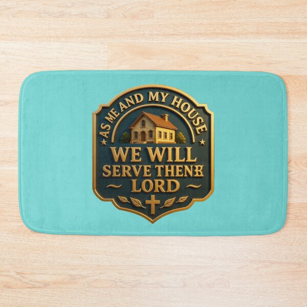 Item preview, As for Me and My House, We Will Serve the Lord – Powerful 3D Christian Faith Label, designed and sold by PaintMeWorld.