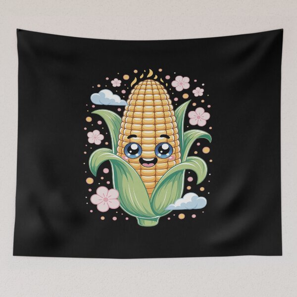 Item preview, Adorable Corn Doodle With Floral Accents designed and sold by HORIZBoutique.