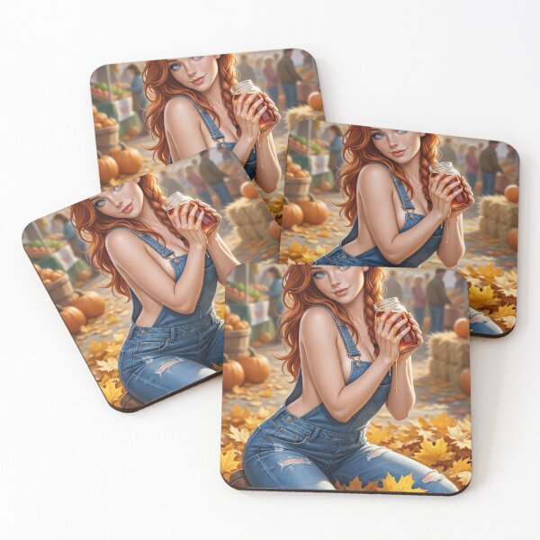 Item preview, Rowan with maple syrup in autumn market scene designed and sold by CathryneDelamort.