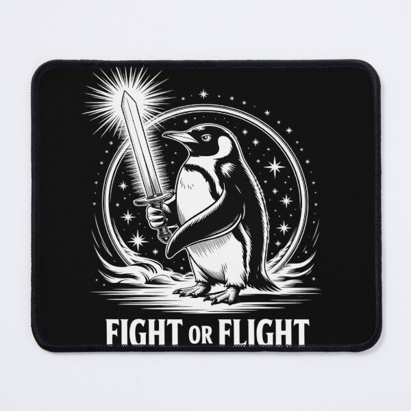 Item preview, Fight or Flight Funny Penguin Pun Fight Or Flight Meme 2  designed and sold by RuthGAArt.