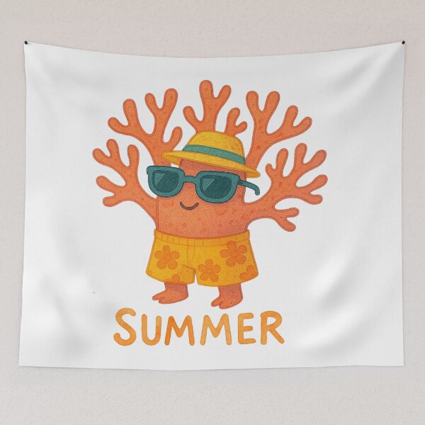 Item preview, Cute Summer Coral Reef Wearing Sunglasses designed and sold by BigBlueArt.