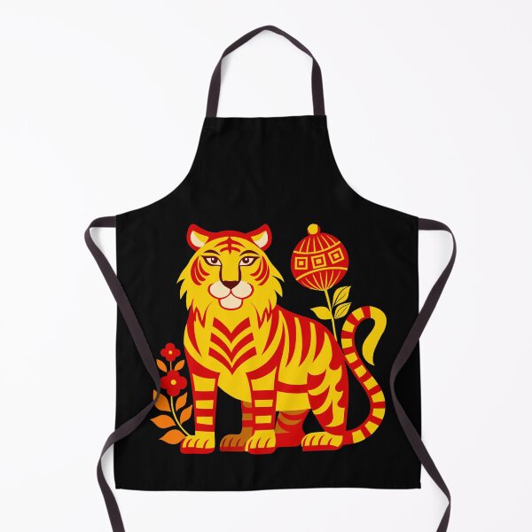 Item preview, Auspicious Red and Gold Chinese Zodiac Tiger Illustration designed and sold by Jirada.