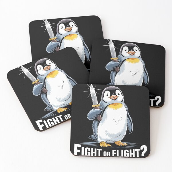 Item preview, Fight or Flight Funny Penguin Pun Fight Or Flight Meme 3  designed and sold by RuthGAArt.