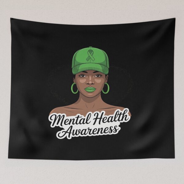 Item preview, Afro American Black Woman Mental Health Awareness designed and sold by HORIZBoutique.