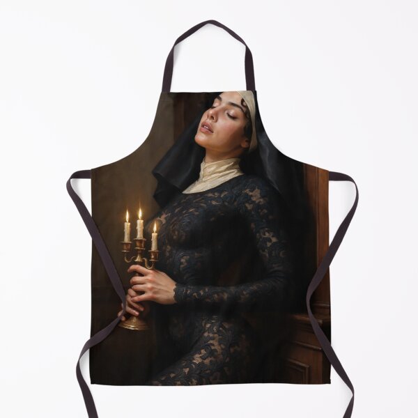 Item preview, Nun in lace holding candelabra with closed eyes designed and sold by CathryneDelamort.