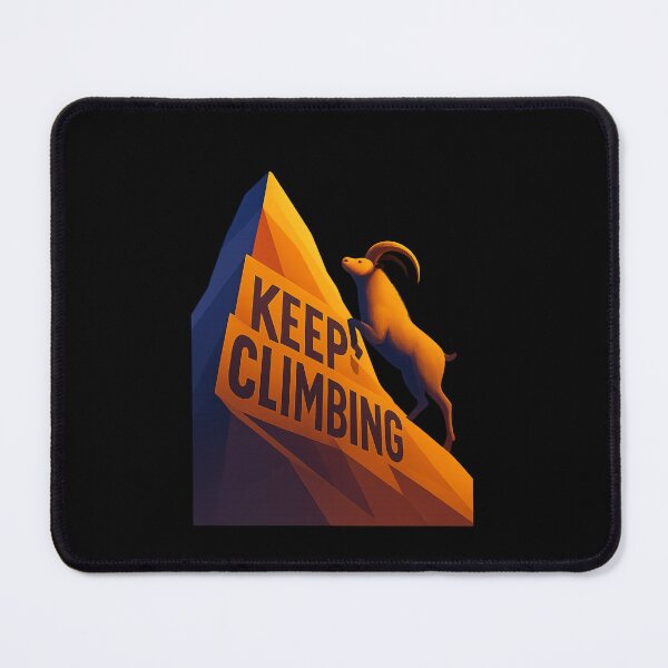 Item preview, Keep Climbing - Motivational Mountain Goat Illustration designed and sold by MKreative Studio.