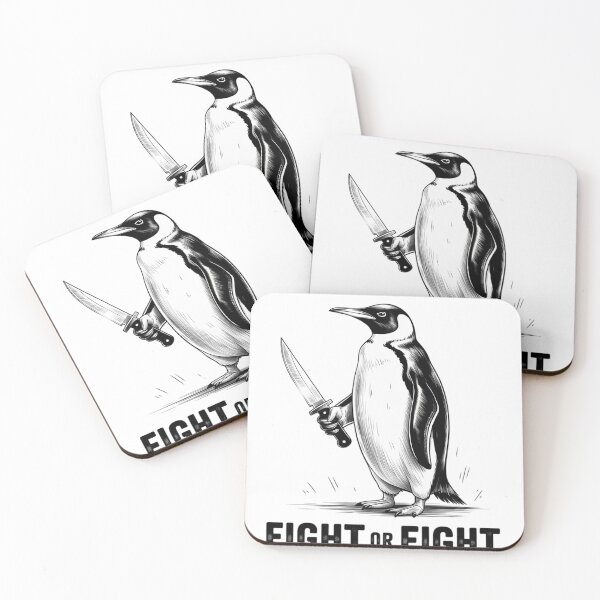 Item preview, Fight or Flight Funny Penguin Pun Meme  designed and sold by RuthGAArt.