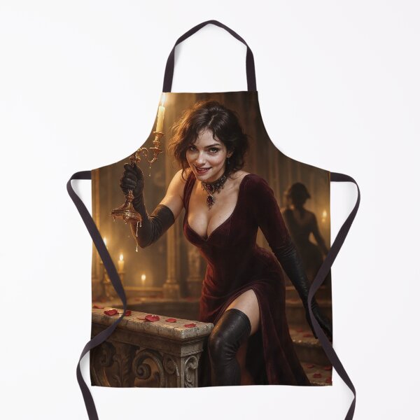 Item preview, Elegant woman in velvet gown holding candelabra designed and sold by CathryneDelamort.