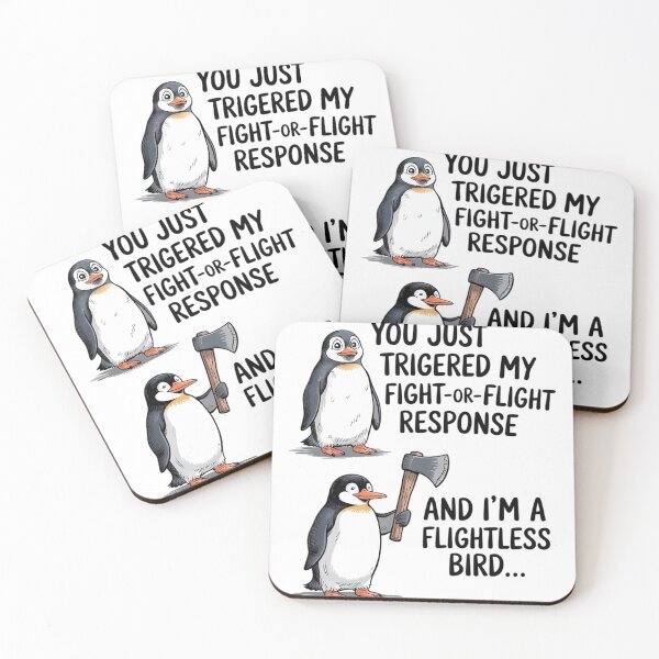 Item preview, Fight Or Flight Funny Penguin Quote 1  designed and sold by RuthGAArt.