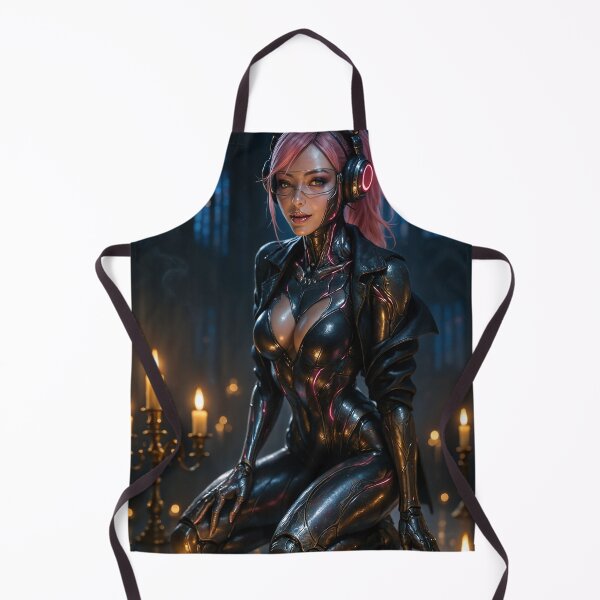 Item preview, Cybercat warrior kneels in cathedral designed and sold by CathryneDelamort.