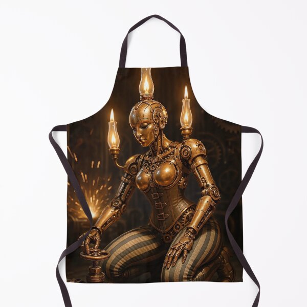 Item preview, Steampunk Robot Woman Kneeling by Pipe designed and sold by CathryneDelamort.