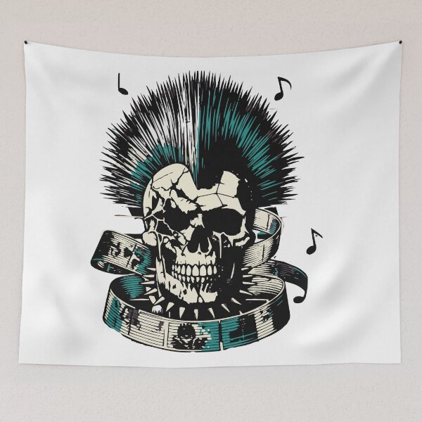 Item preview, Punk Rock Skull – Mohawk, Music & Rebellion Vibes designed and sold by denip.