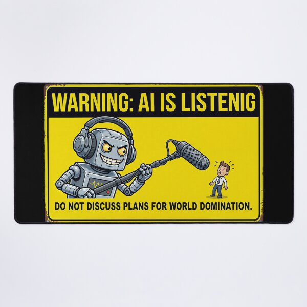 Item preview, WORNING! AI IS  LISTENING designed and sold by Gnfree.