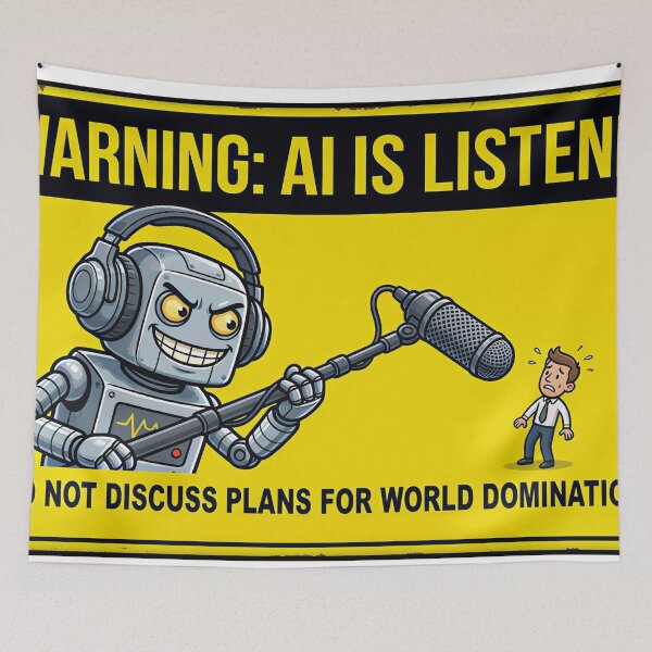 Item preview, WORNING! AI IS  LISTENING designed and sold by Gnfree.